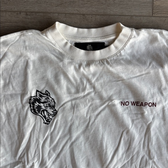 ‘No Weapon’ white premium oversize tee - Picture 4 of 5